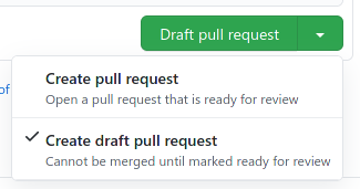 Creating a draft pull request